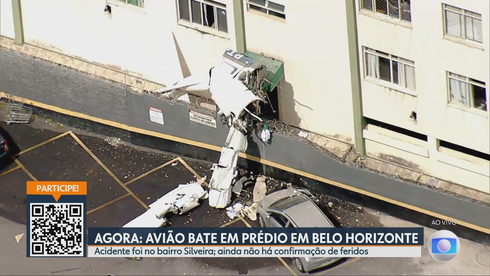Acidente aéreo é registrado em Belo Horizonte. — Foto: Globocop