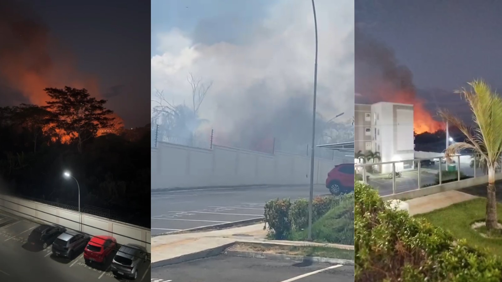 Incêndio em roça ao lado de condomínio assusta moradores em Teresina; 'todo ano é isso', diz síndica