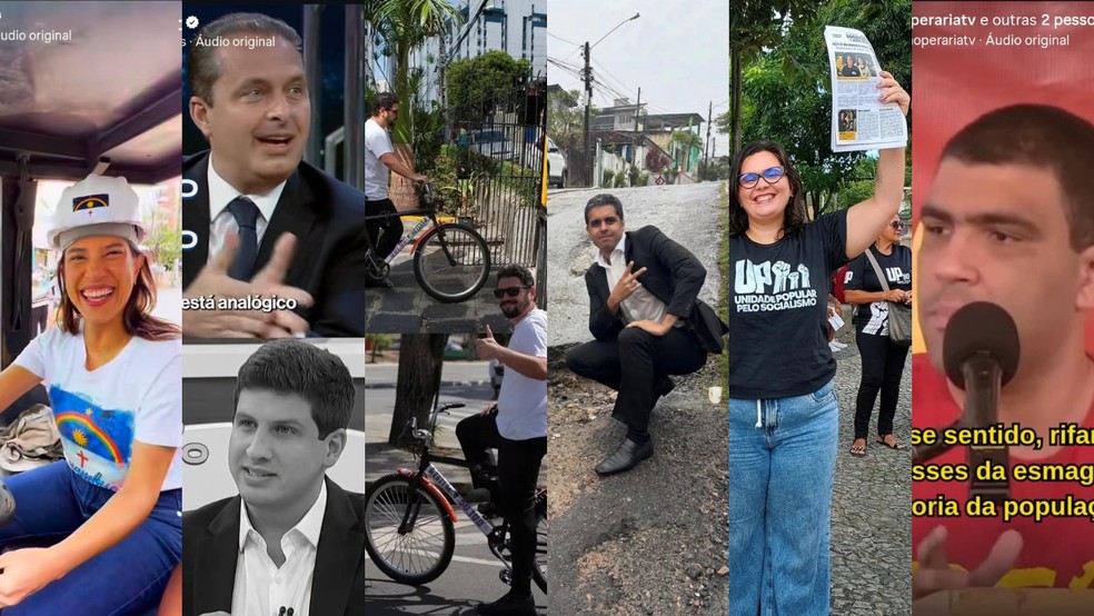 Candidatos ao governo de Pernambuco nas redes sociais na primeira semana de campanha oficial — Foto: Arte / g1