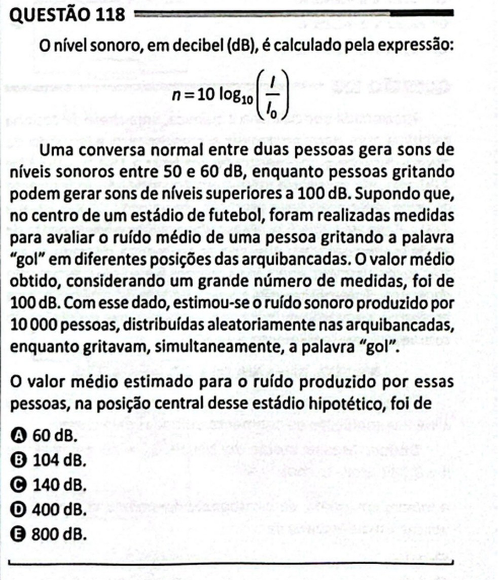 Pergunta sobre grito - Enem 2025 — Foto: Reprodução