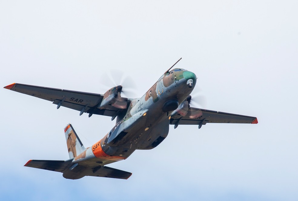 O SC-105 Amazonas saiu de Campo Grande para auxiliar nas buscas pelo cantor Rick e equipe após queda de helicóptero — Foto: Sgt Muller Marin/ Força Aérea Brasileira