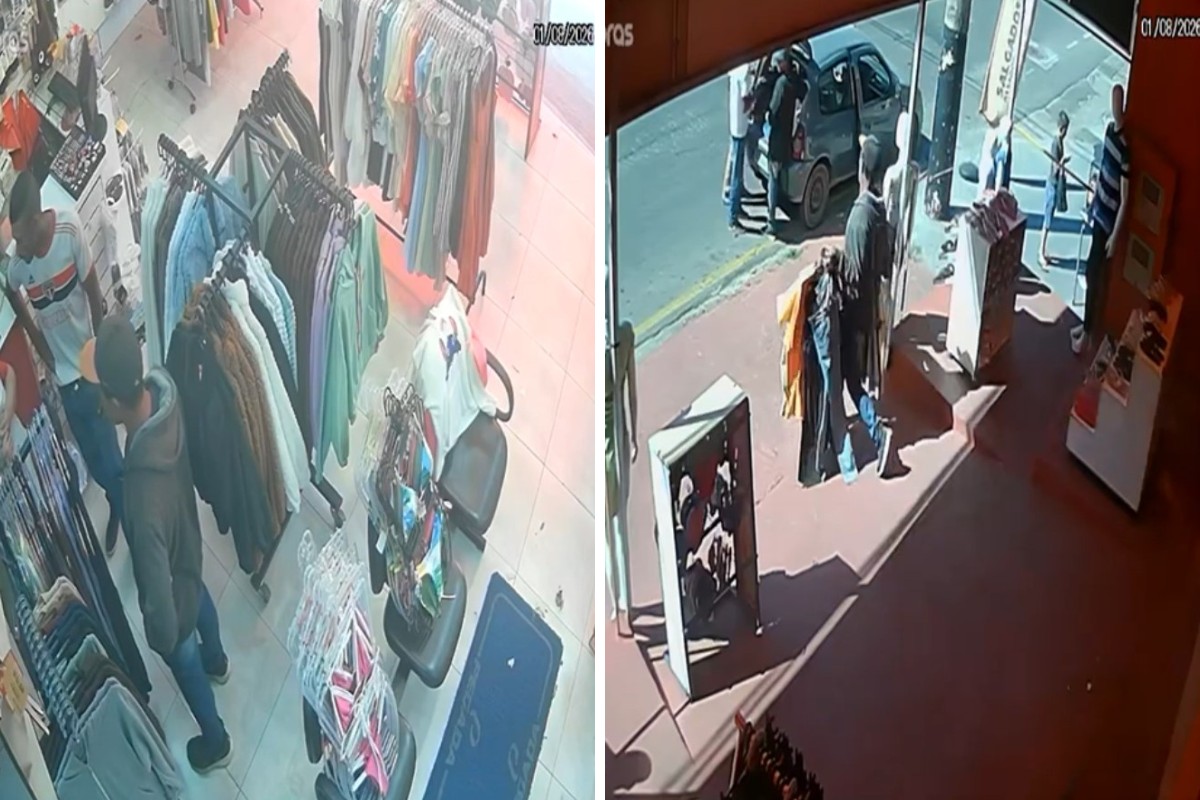 VÍDEO: quadrilha invade loja de roupas, rende funcionária e leva ao menos 100 peças em Campinas