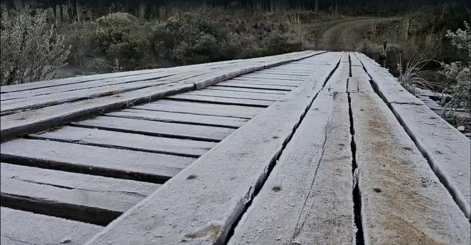 Serra de SC amanhece com formação de geada intensa e mínima abaixo de -6,1 °C