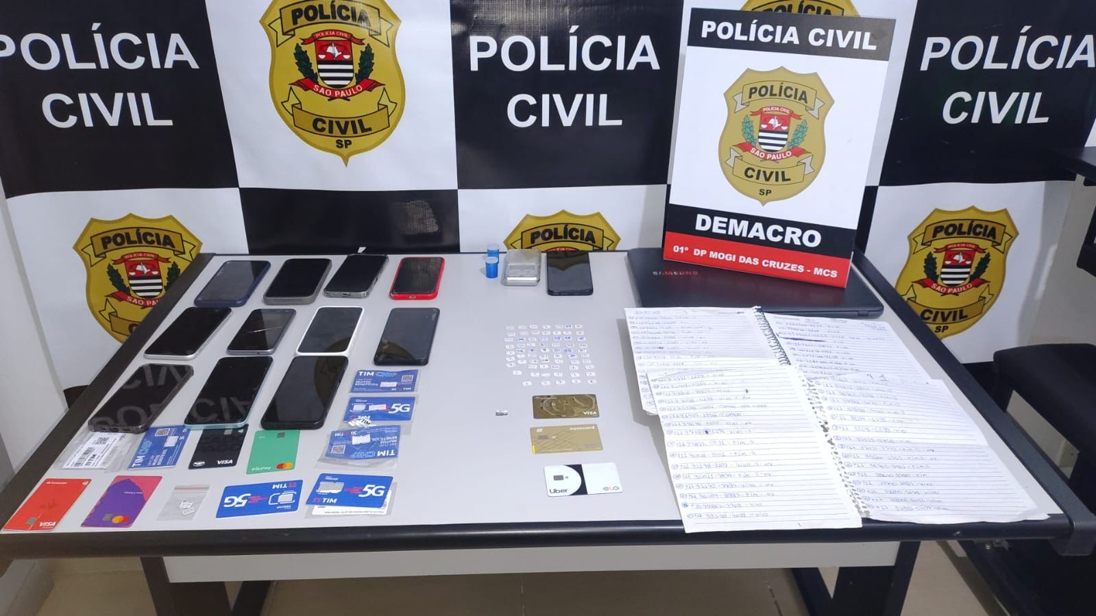 VÍDEO: polícia flagra golpe por telefone durante operação e prende oito em Mogi das Cruzes