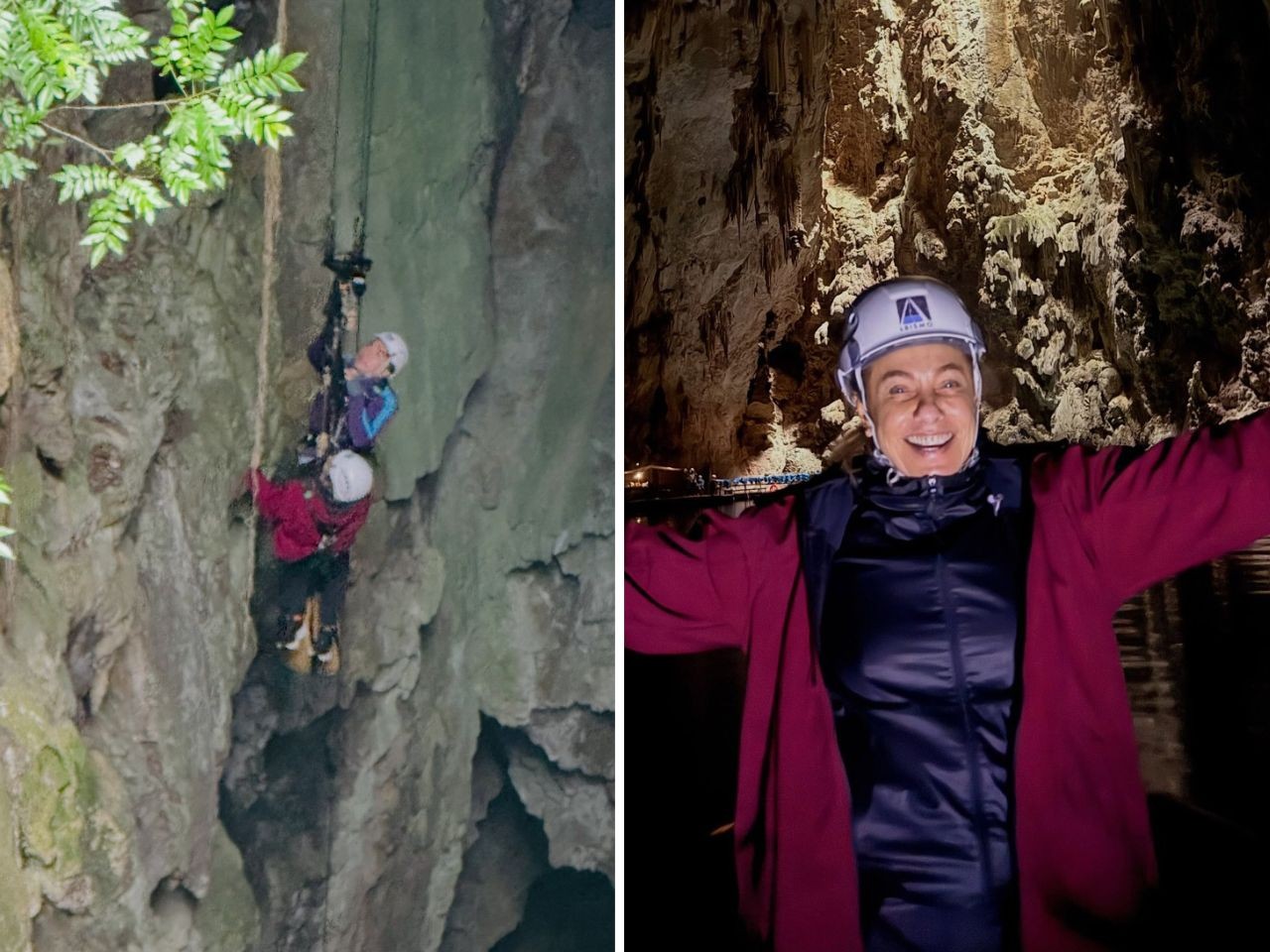 Cissa Guimarães encara rapel de 72 metros e se encanta com paraíso subterrâneo em Bonito