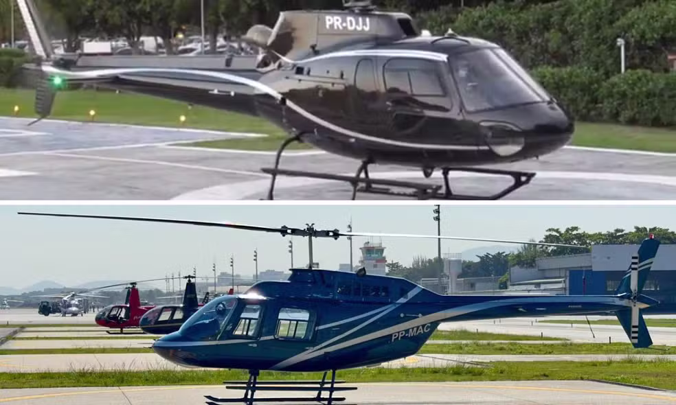 Helicópteros que caíram no Recreio — Foto: Reprodução