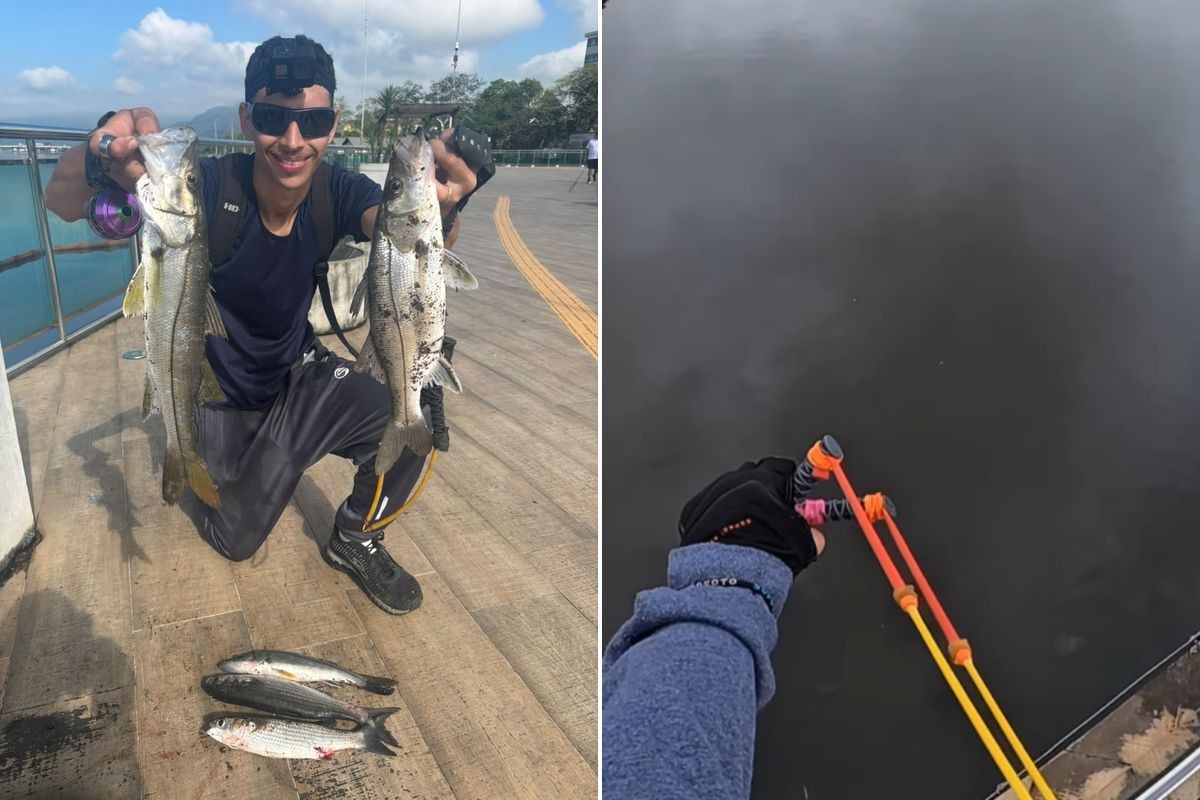 VÍDEO: jovem viraliza com pesca de estilingue em rio de SP
