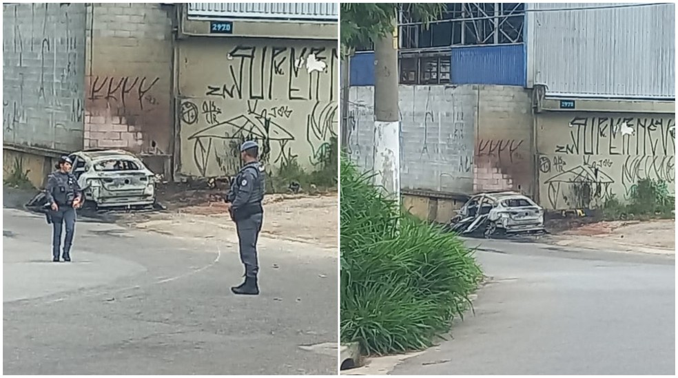 Motociclista morre carbonizado ao ser atingido por Mercedes quando tentava assaltar Porsche — Foto: Reprodução/TV Globo