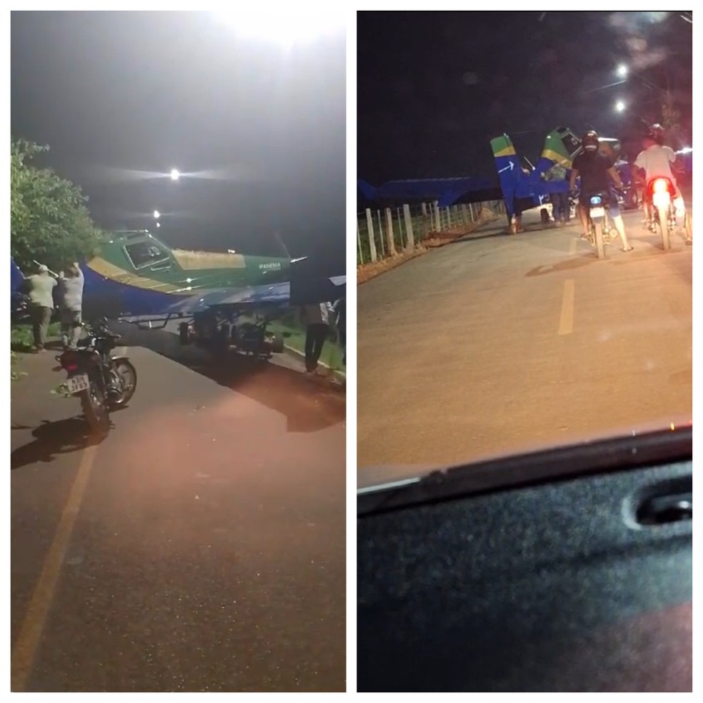 Avião fez pouso de emergência em Pimenta Bueno, RO — Foto: Redes Sociais/Reprodução