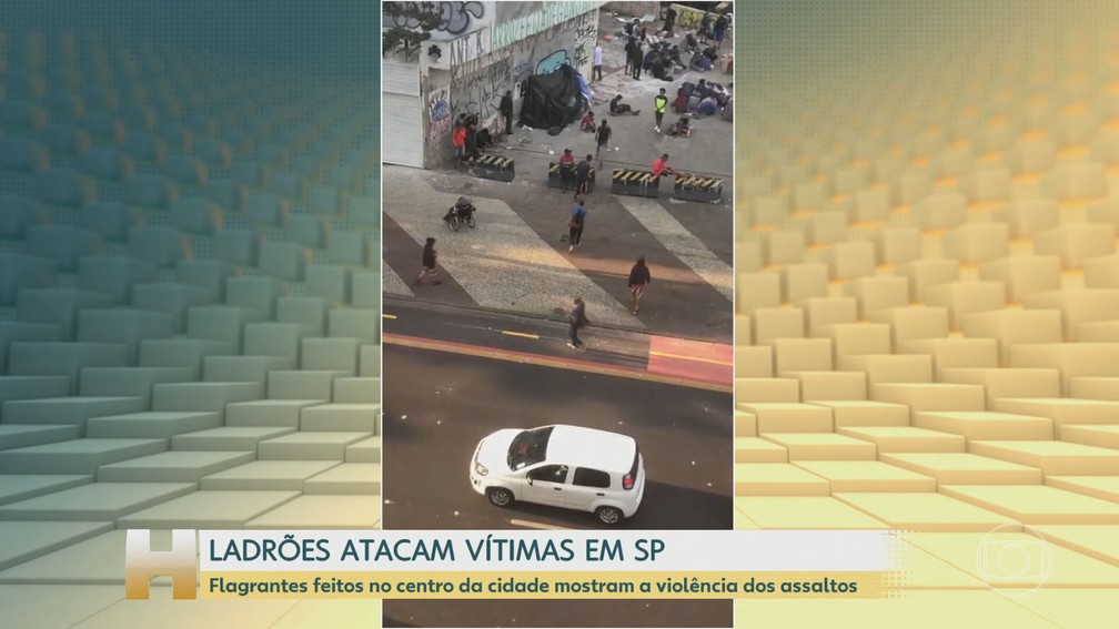 Ladrões atacam vítimas em SP — Foto: Reprodução/TV Globo