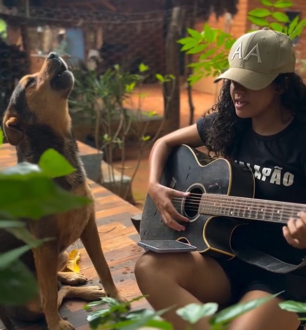 Alessandra e seu cachorro Francisco — Foto: Reprodução/Redes sociais