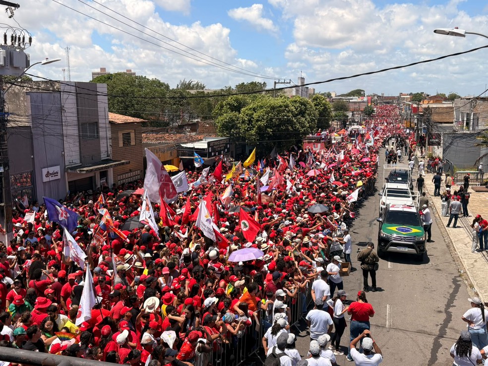 Ato de campanha de Lula em Natal &mdash; Foto: Fernanda Zauli/g1