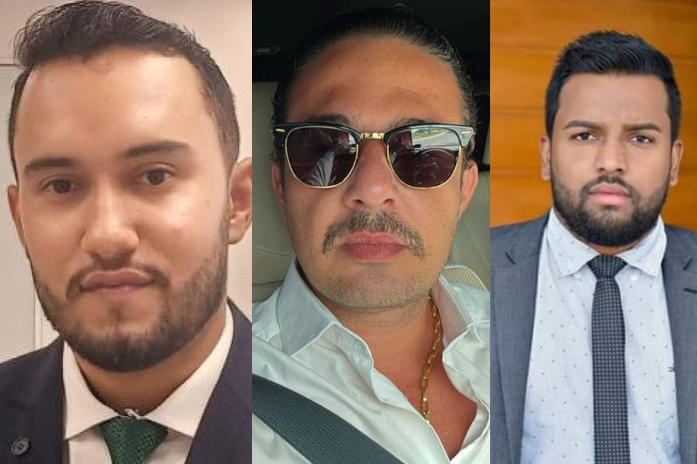 Da esquerda para a direita: Gustavo Barros dos Santos, Dimas Pimentel Barroso e Liomar Santos de Almeida — Foto: Reprodução