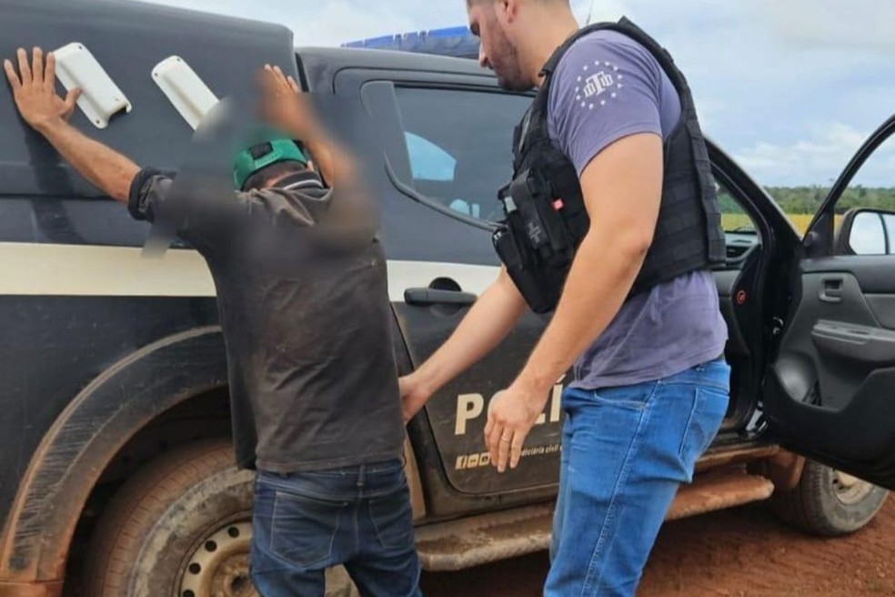 O suspeito foi preso em um bar, a 76 quilmetros da cidade.  Foto: Polcia Civil de Mato Grosso