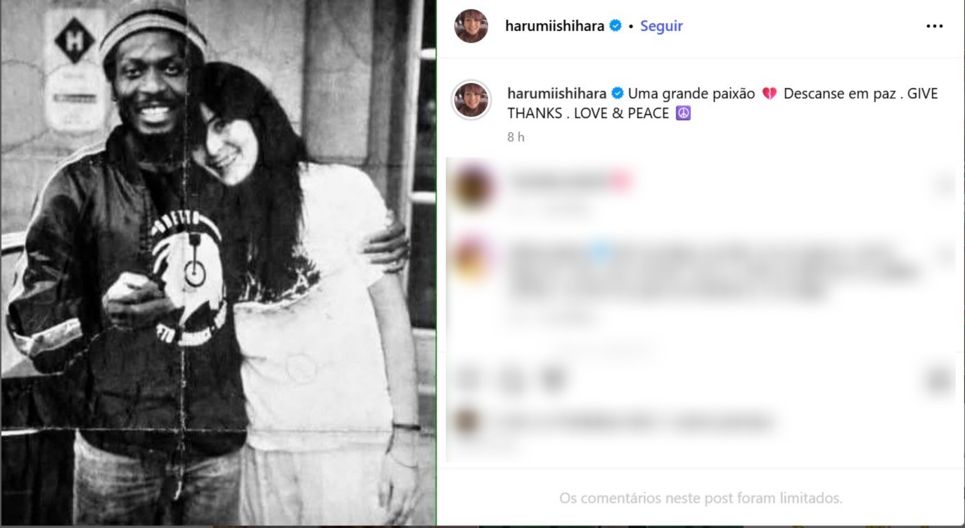 Ex-BBB que namorou Jimmy Cliff lamenta morte do cantor e lenda do reggae: 'Uma grande paixão'