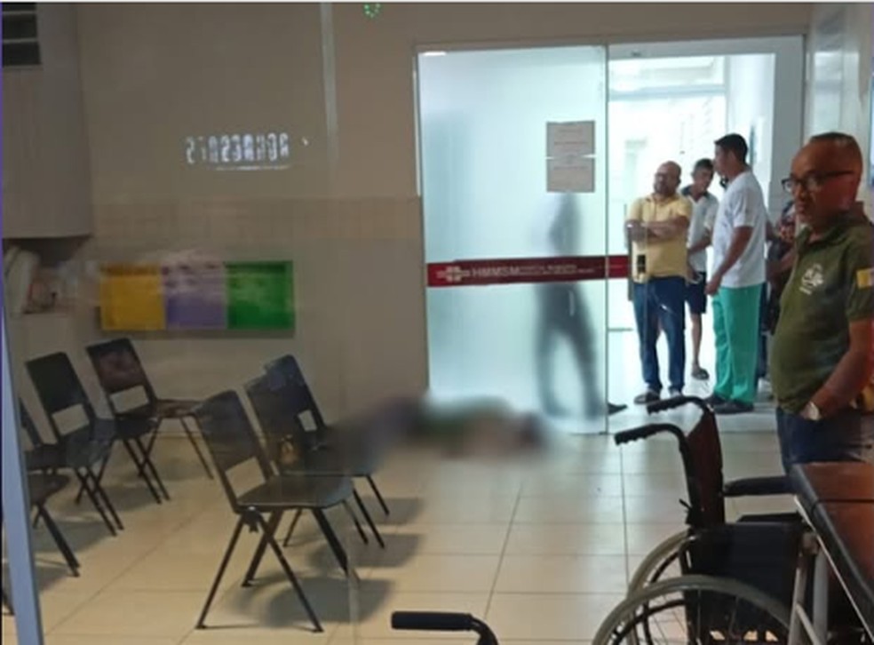 Homem foi executado na recepção do Hospital Marcelino Mudo em Ipubi — Foto: Reprodução/ Redes Sociais
