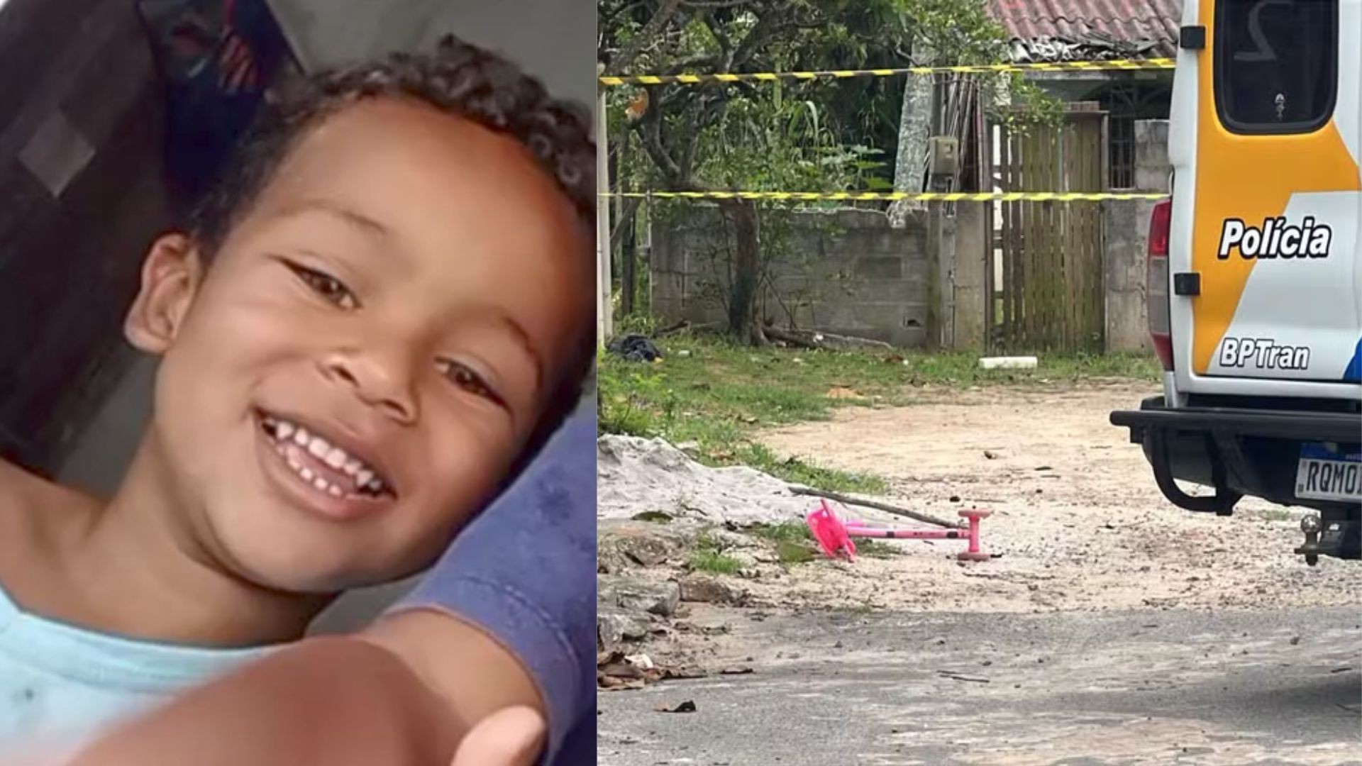 Criança de três anos com patinete morre atropelada por caminhão na Serra; VÍDEO