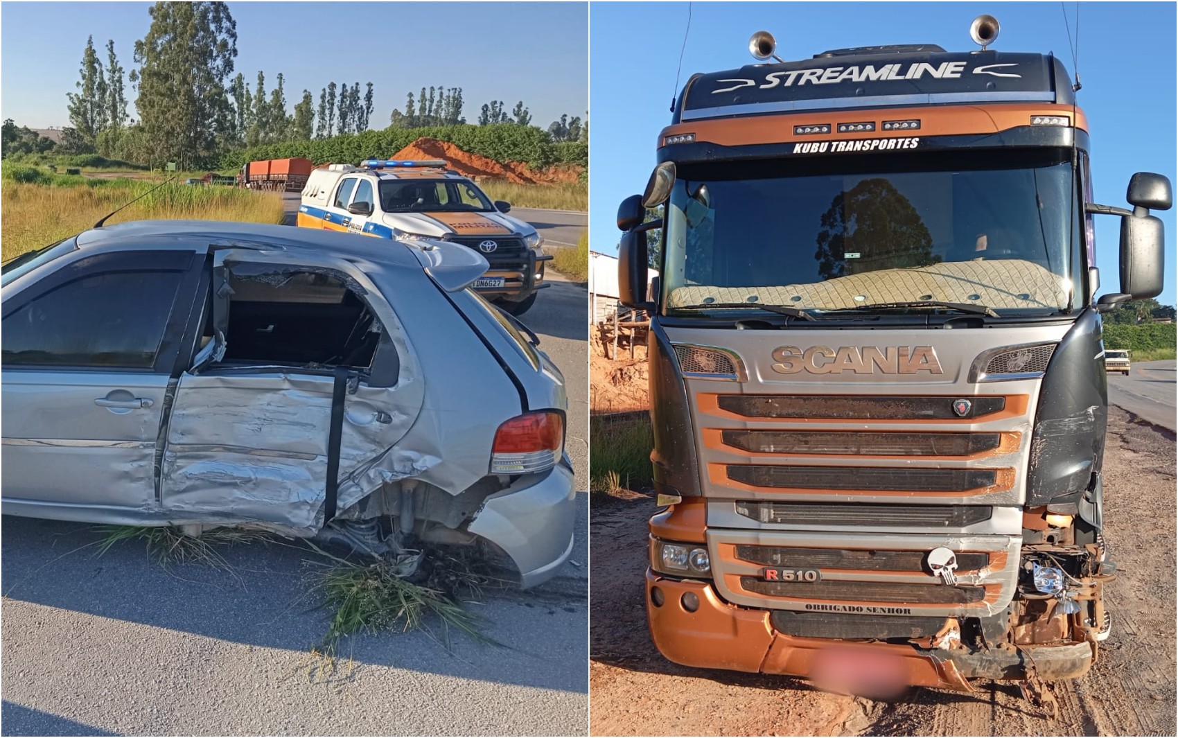 Mulher morre após batida entre carro e carreta na BR-354, em Campo Belo; veja outras ocorrências