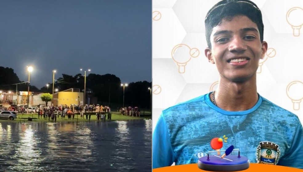 Jovem cai em rio em Piracuruca e pai faz buscas em moto aquática — Foto: Divulgação