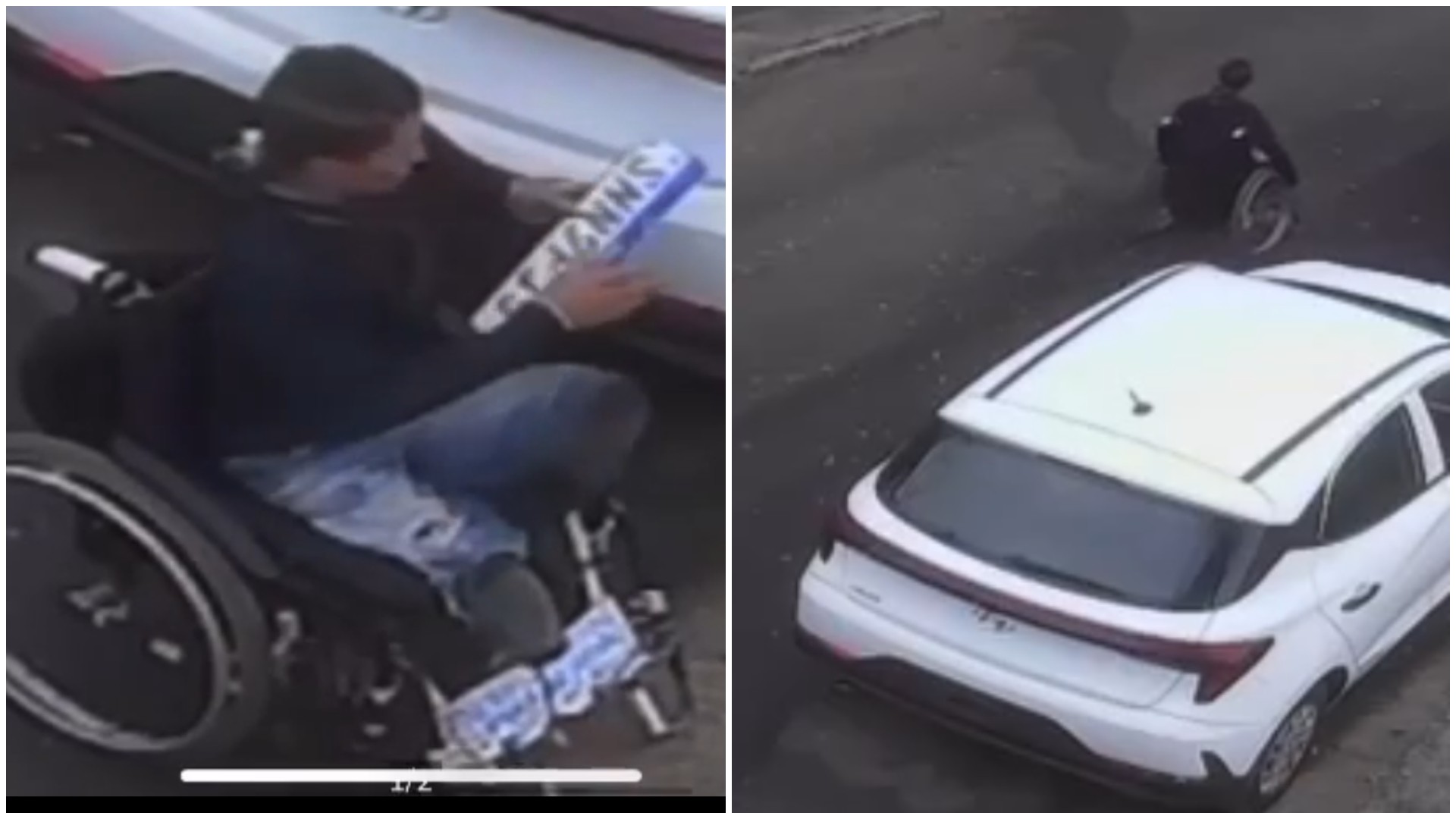 Vídeo: Homem em cadeira de rodas é preso por furtar placas de carro em Fortaleza