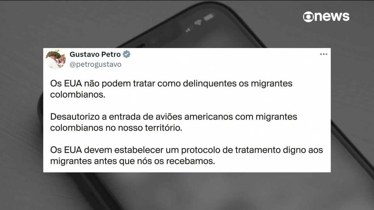 Trump pausa imposição de sanções e tarifas sobre Colômbia após país sul-americano concordar em receber imigrantes deportados