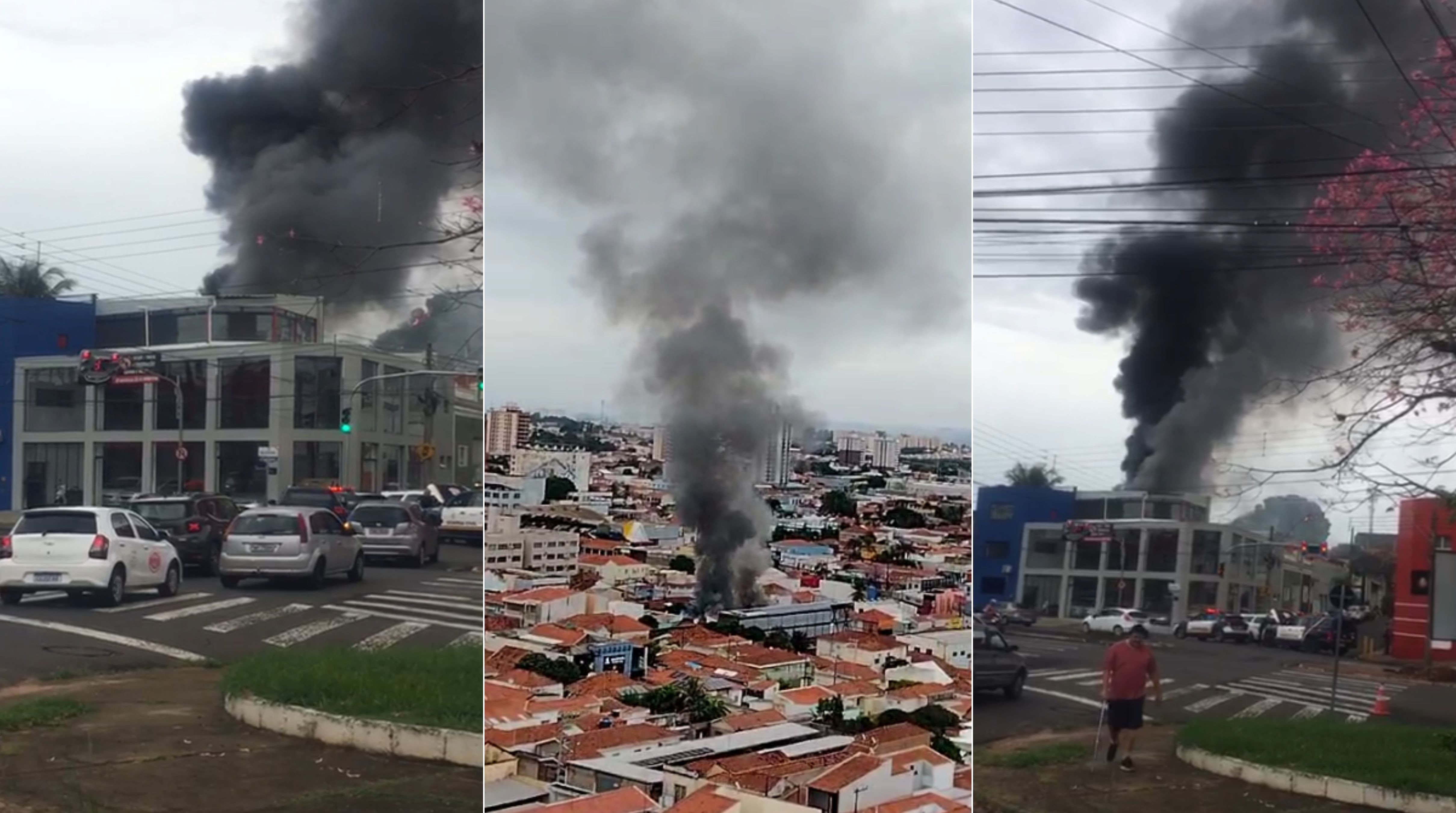 Incêndio de grandes proporções atinge loja FonteLuz em Rio Claro; FOTOS