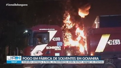 Incêndio atinge fábrica de solventes no Polo Industrial de Goianira