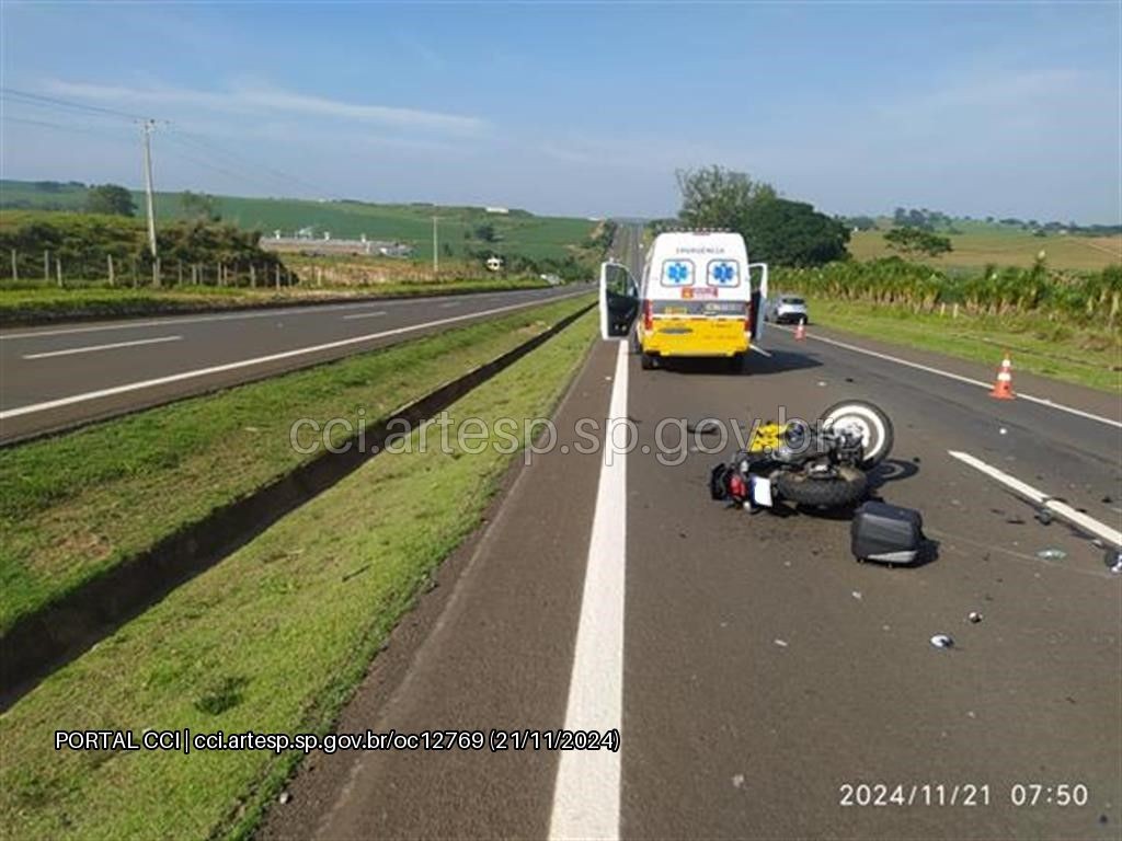 Motociclista de 45 anos morre em acidente em São João da Boa Vista