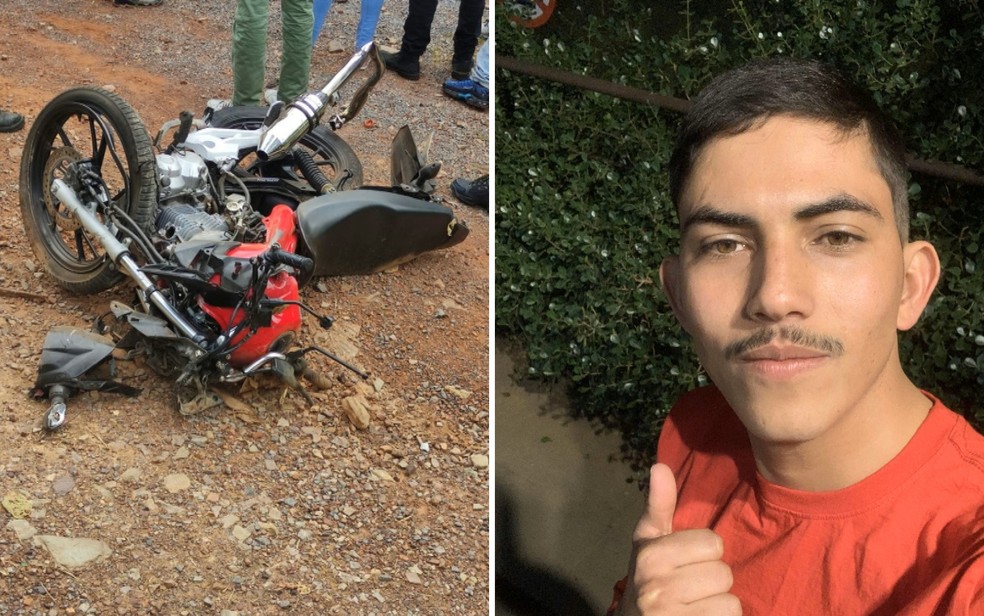 Turista morre após ter moto atingida por carro enquanto voltava de cachoeira em Formosa, Goiás — Foto: Reprodução/TV Anhanguera