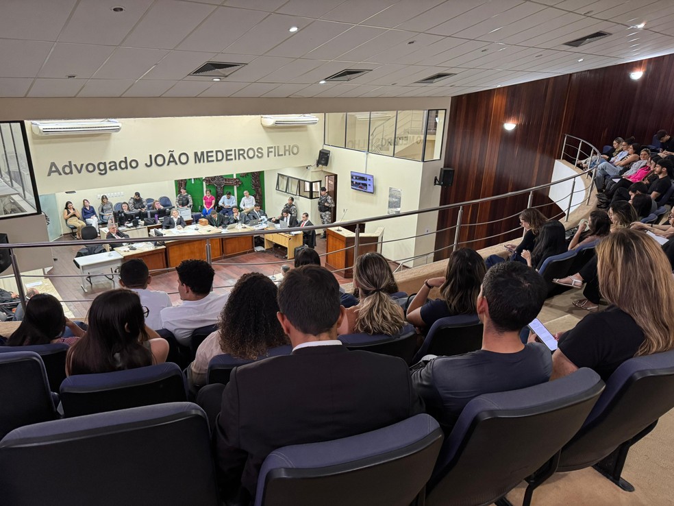 Juri de acusados de matar coronel da FAB em Natal — Foto: Sérgio Henrique Santos/Inter TV Cabugi