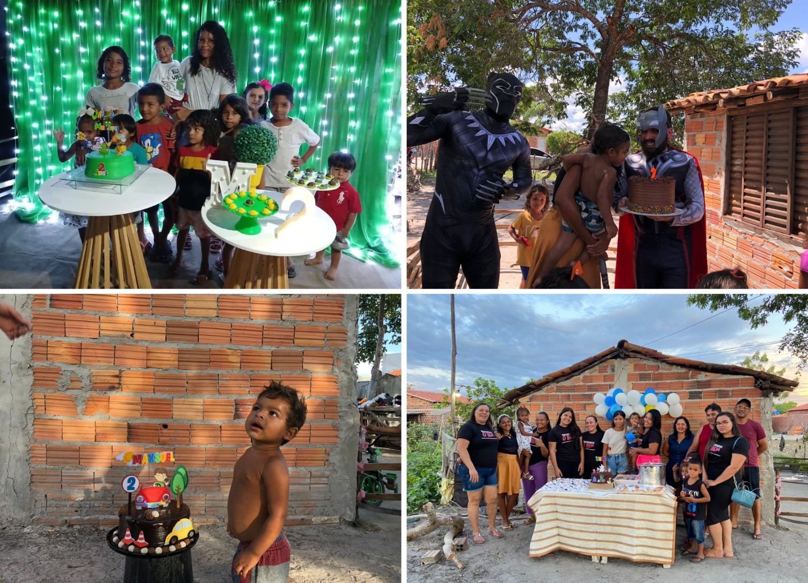 Menino que cantou parabéns com bolo e docinhos de areia já ganhou quatro festas de aniversário