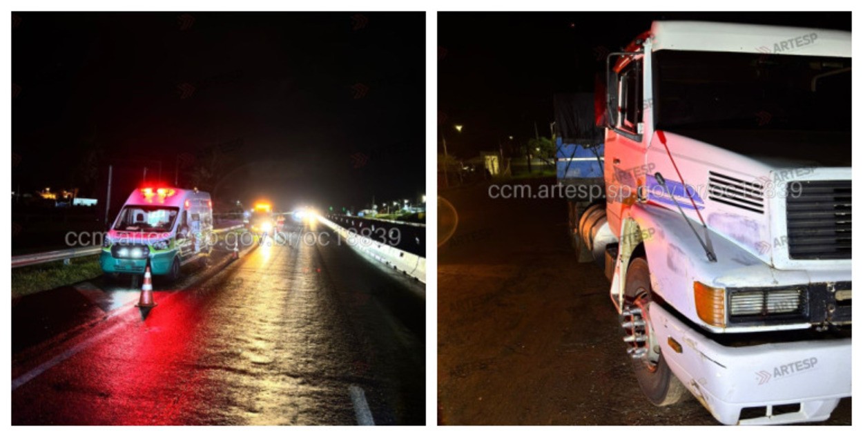 Homem morre após ser atropelado por caminhão na Rodovia Washington Luís no interior de SP 