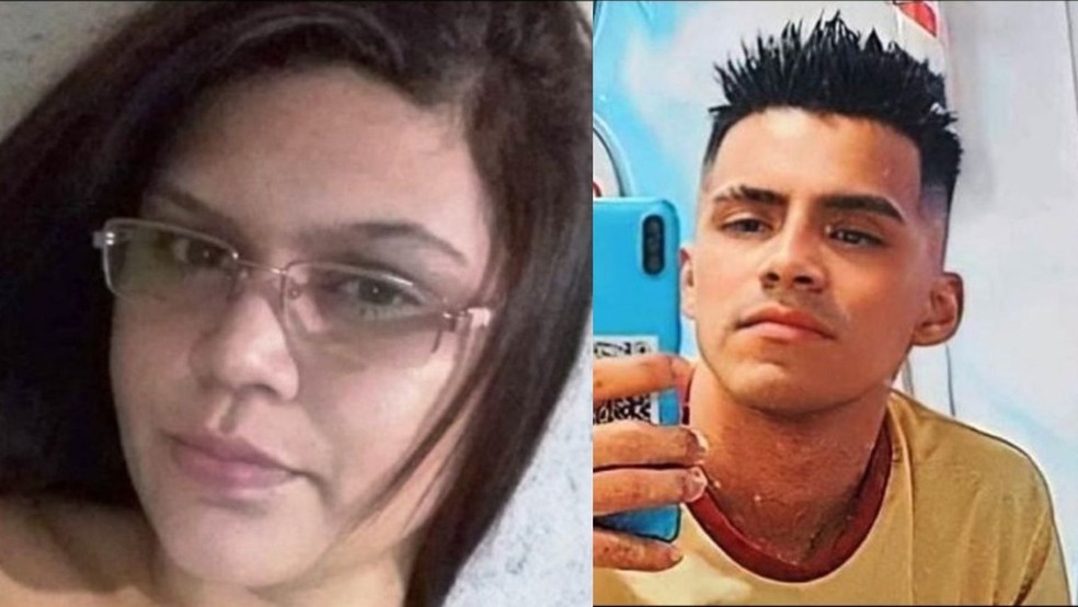 Eslaine Soares e Wesley Patrick estão sendo procurados pela morte de Saimon Santos — Foto: Reprodução