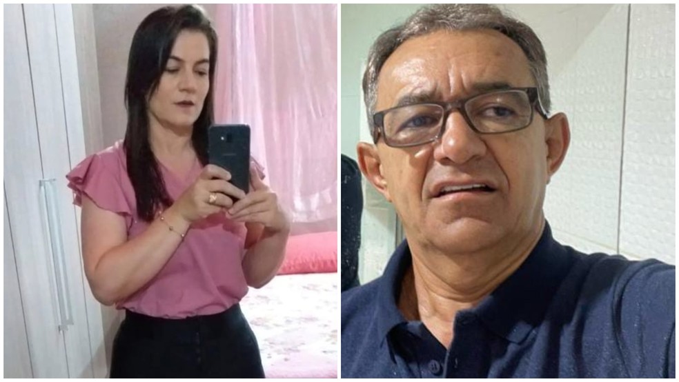 Professora Adellane Ilka foi morta a tiros em Parambu; então companheiro, Valdenir Gomes, é suspeito do crime — Foto: Reprodução
