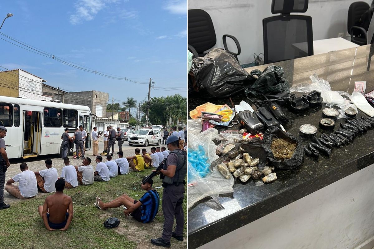 Detento do semiaberto é preso com drogas durante serviço municipal e ameaça policiais no litoral de SP