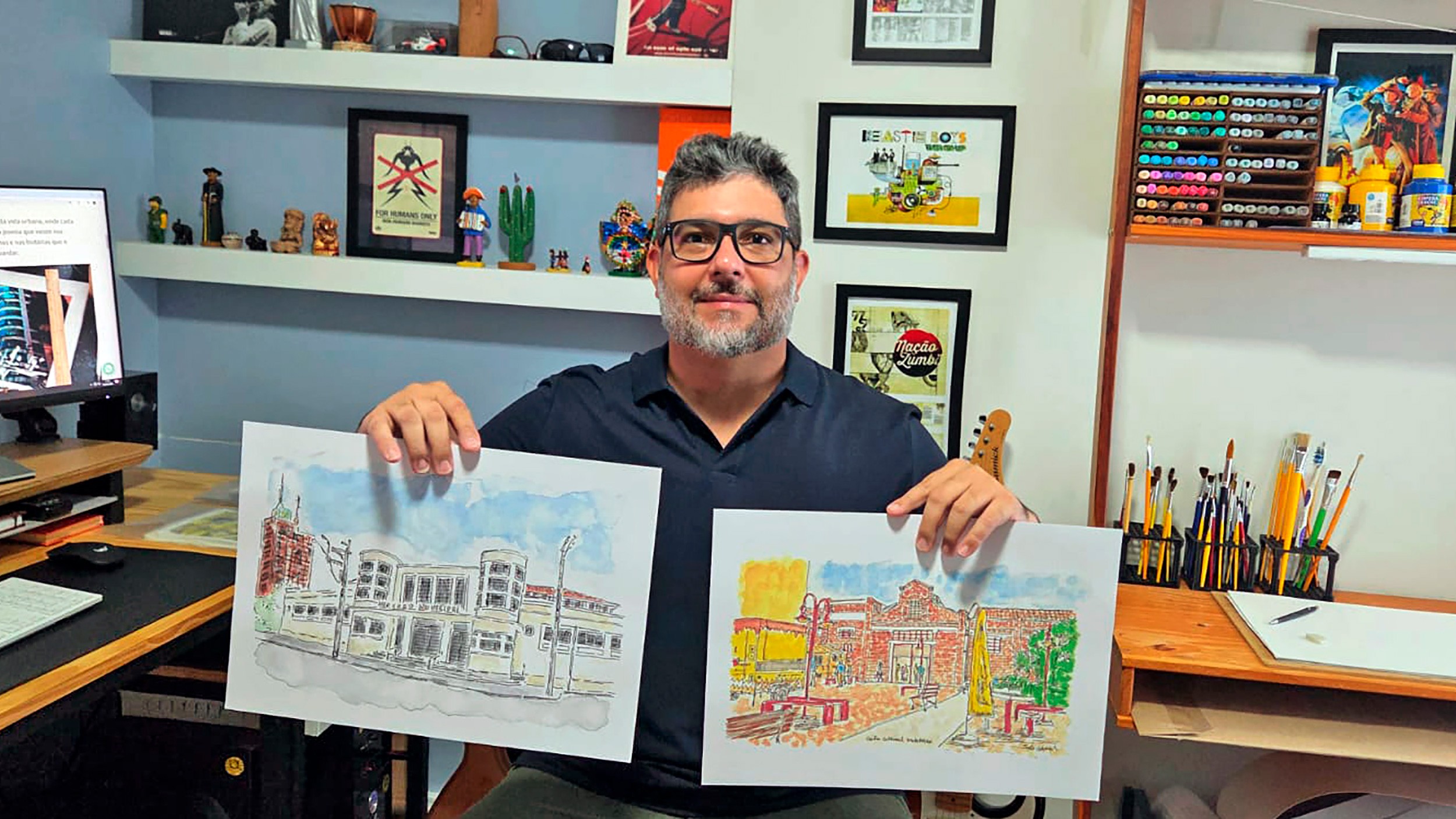 Publicitário que faz desenhos à mão de prédios icônicos no interior de SP soma 400 obras autorais catalogadas: 'Afeto e histórias'
