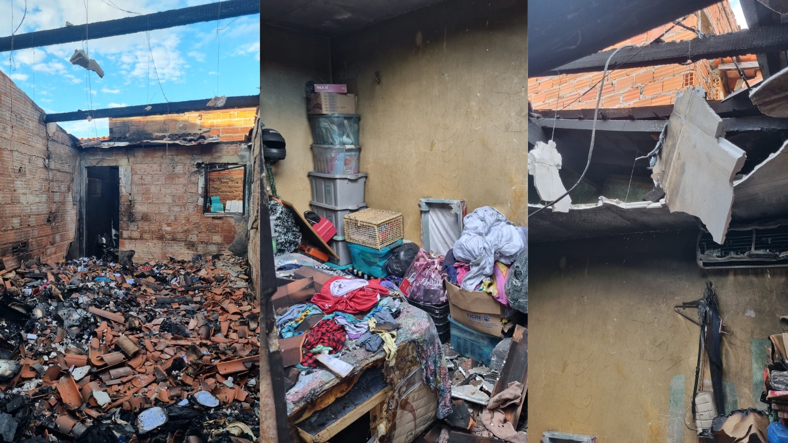 Casa fica parcialmente destruída após incêndio na Zona Norte de Teresina