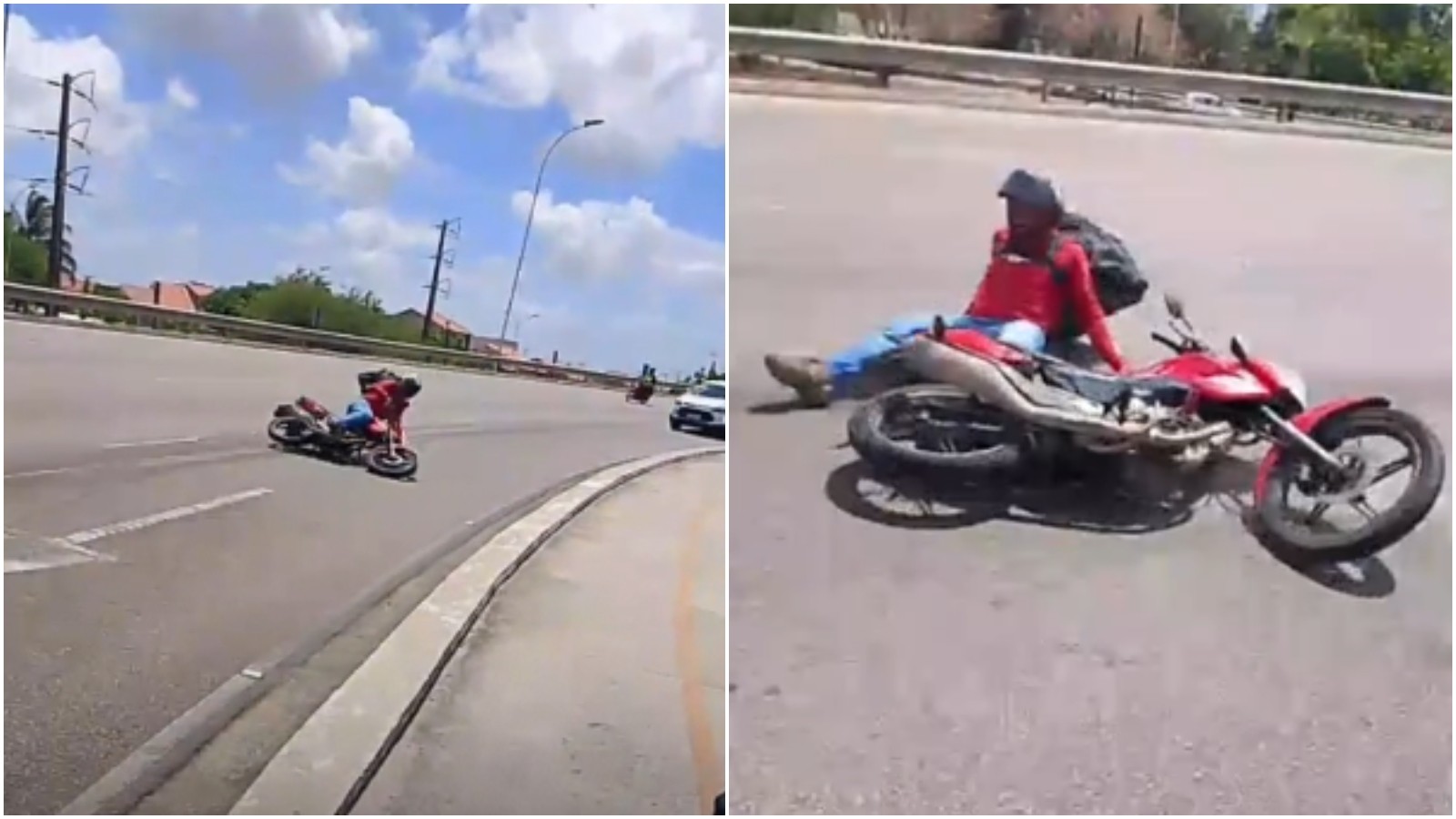 Óleo na pista causa sequência de acidentes em avenida de Fortaleza; veja vídeo