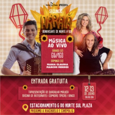 Arraiá no Norte Sul tem comida típica e música ao vivo nos dias 12 e 13 de julho