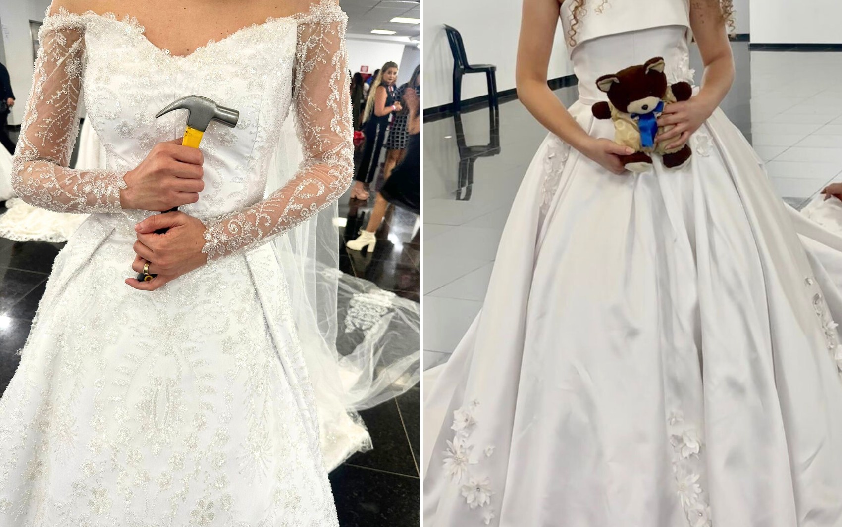 Estilista chama atenção ao criar buquês com martelo, fita, livros e objetos afetivos; vídeo  