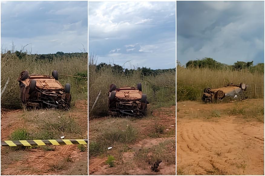 Passageiros morrem e motorista fica ferido após carro capotar em MT