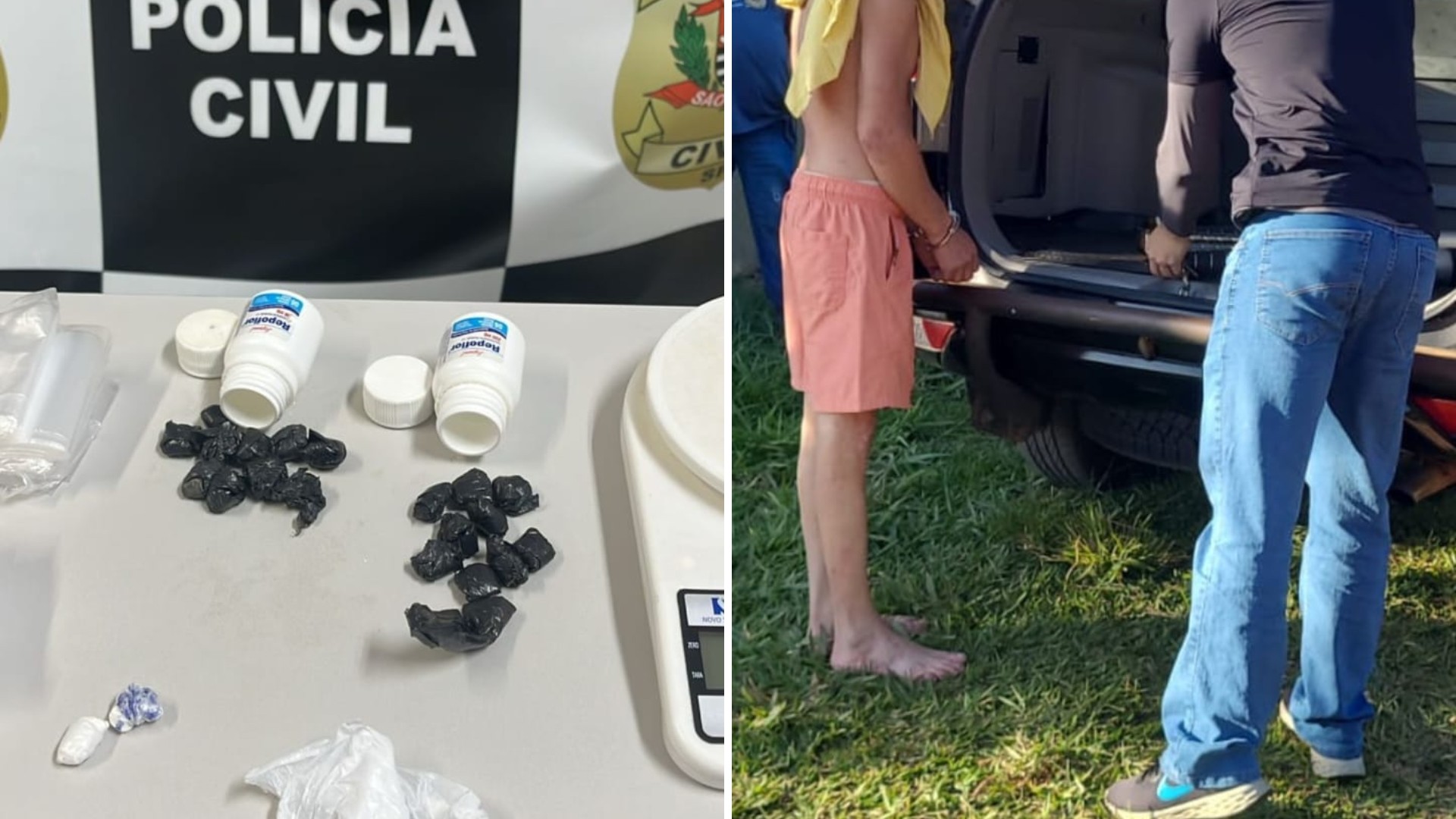 Polícia Civil prende homens e mulher suspeitos de tráfico de drogas em Urupês