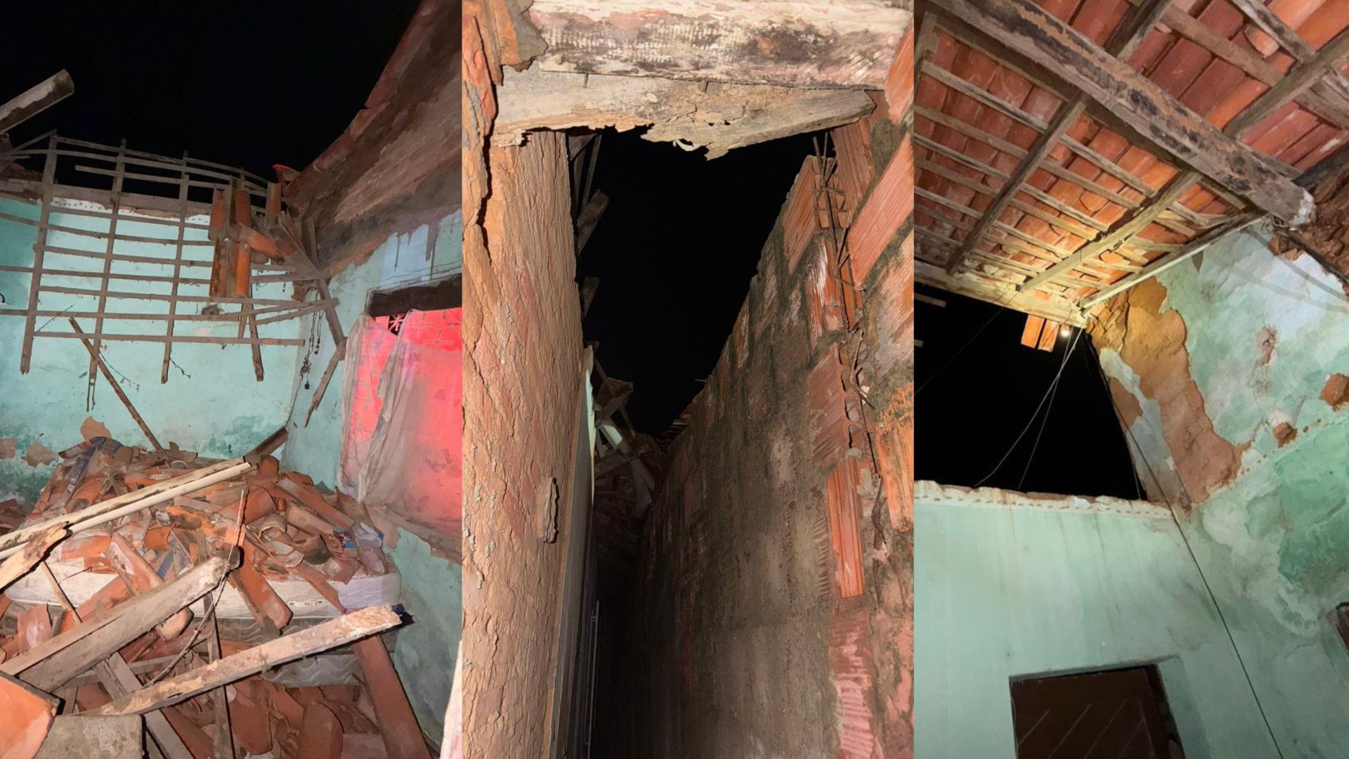 Casa desaba após chuvas fortes no litoral do Piauí