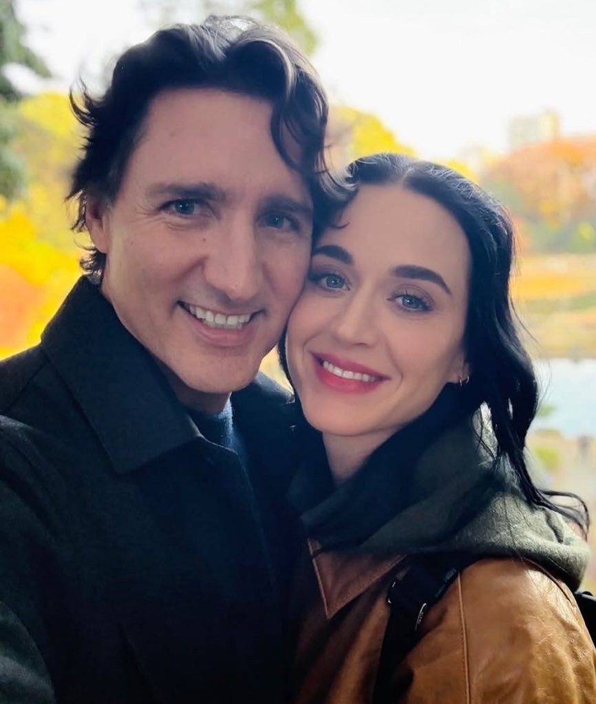 Katy Perry e Justin Trudeau posam juntos em selfie publicada pela cantora
