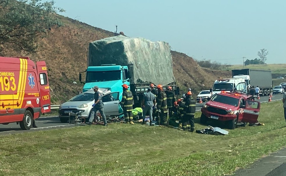 Acidente grave no Anel Viário Magalhães Teixeira, em Campinas — Foto: Gabriela Lamas/EPTV