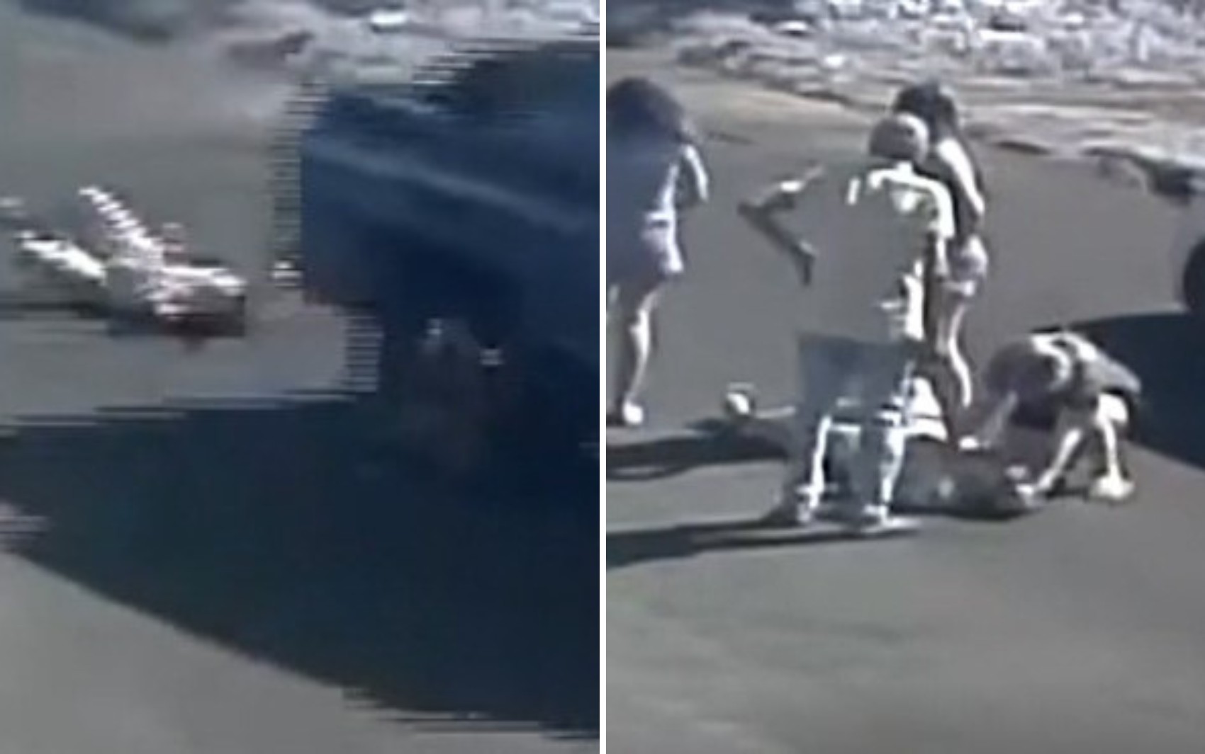 Criança cai da carroceria de caminhonete ao tentar pegar carona; vídeo