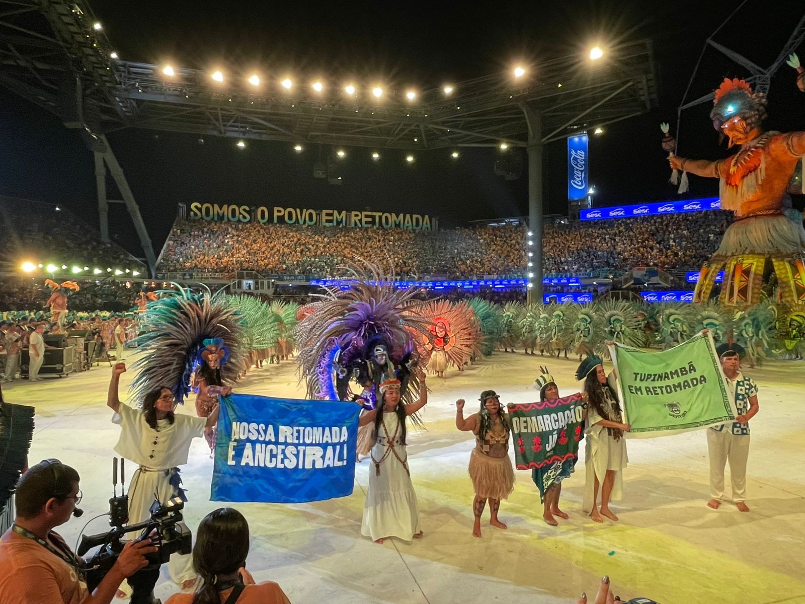 'Demarcação já': Caprichoso leva luta dos Tupinambá ao Bumbódromo em 2025