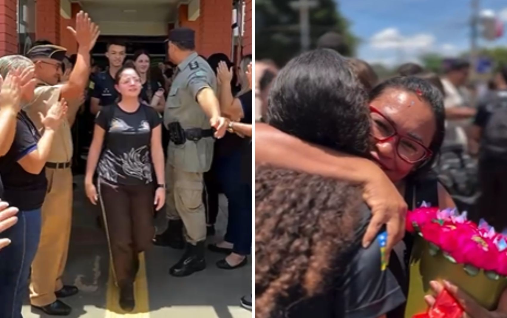 Pais se emocionam ao buscar os filhos pela última vez em escola de ensino médio, em Goiás; vídeo