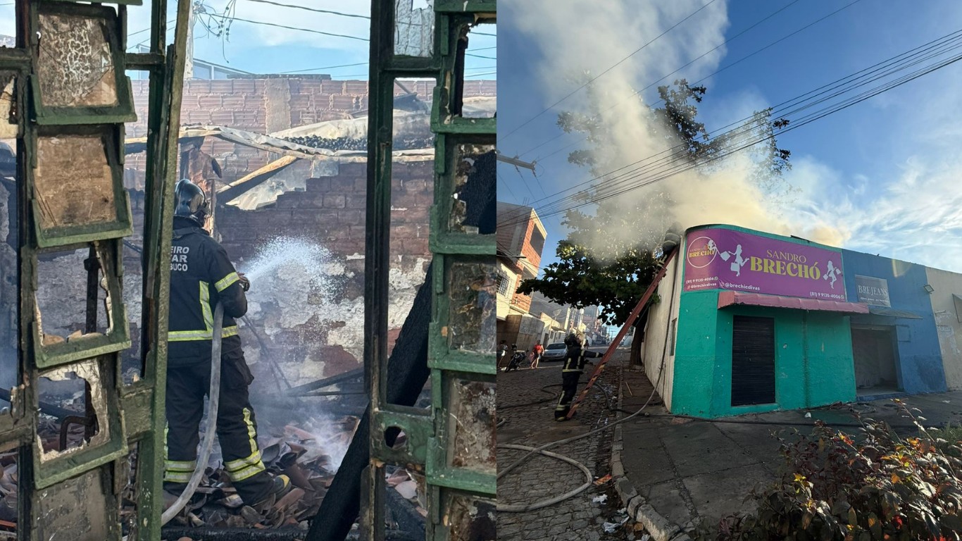 Incêndio atinge anexo de escola em Caruaru, destrói sala de judô e suspende aulas; VÍDEO