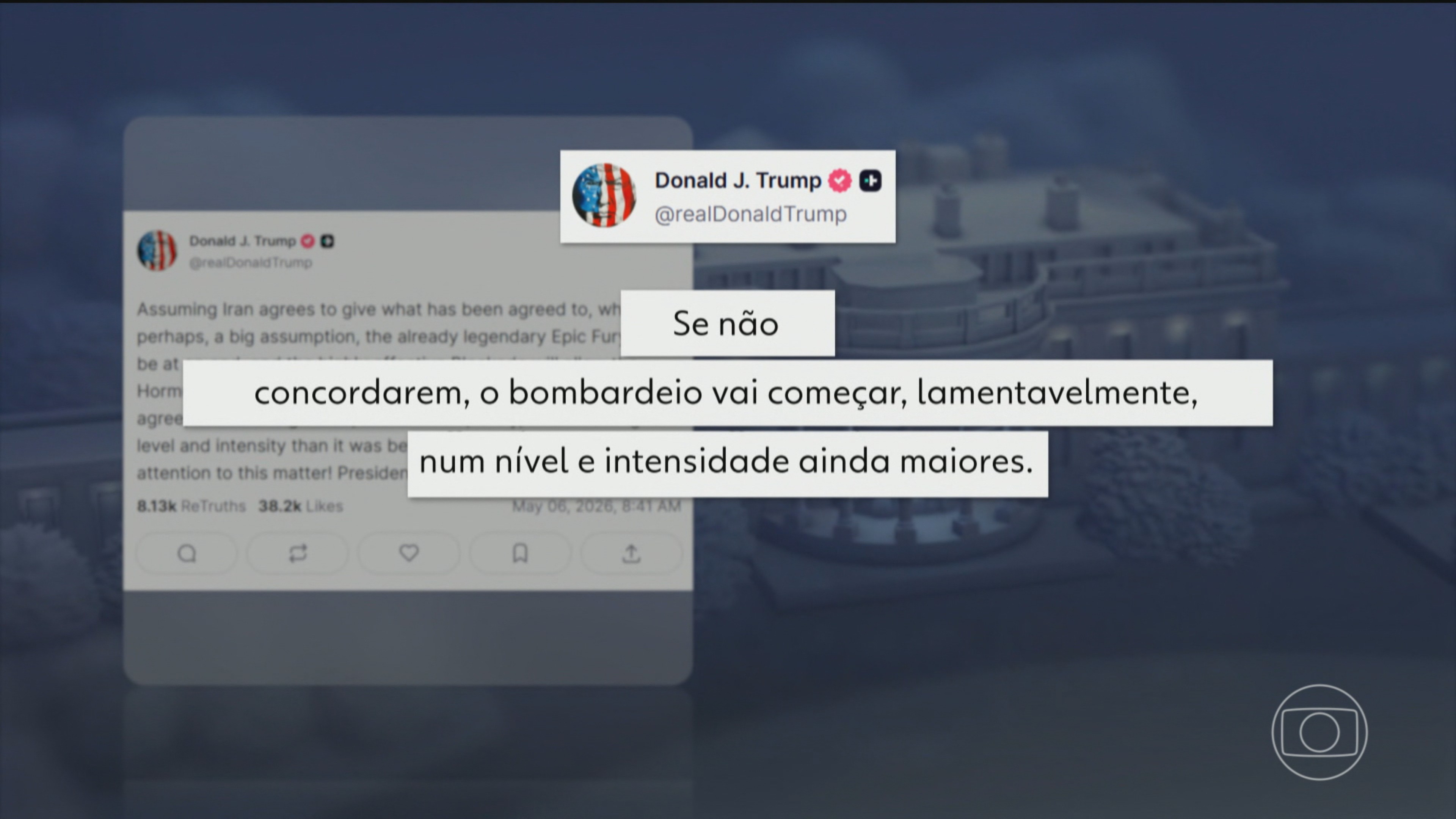 Donald Trump ameaça bombardear Irã com intensidade se o regime não aceitar um acordo